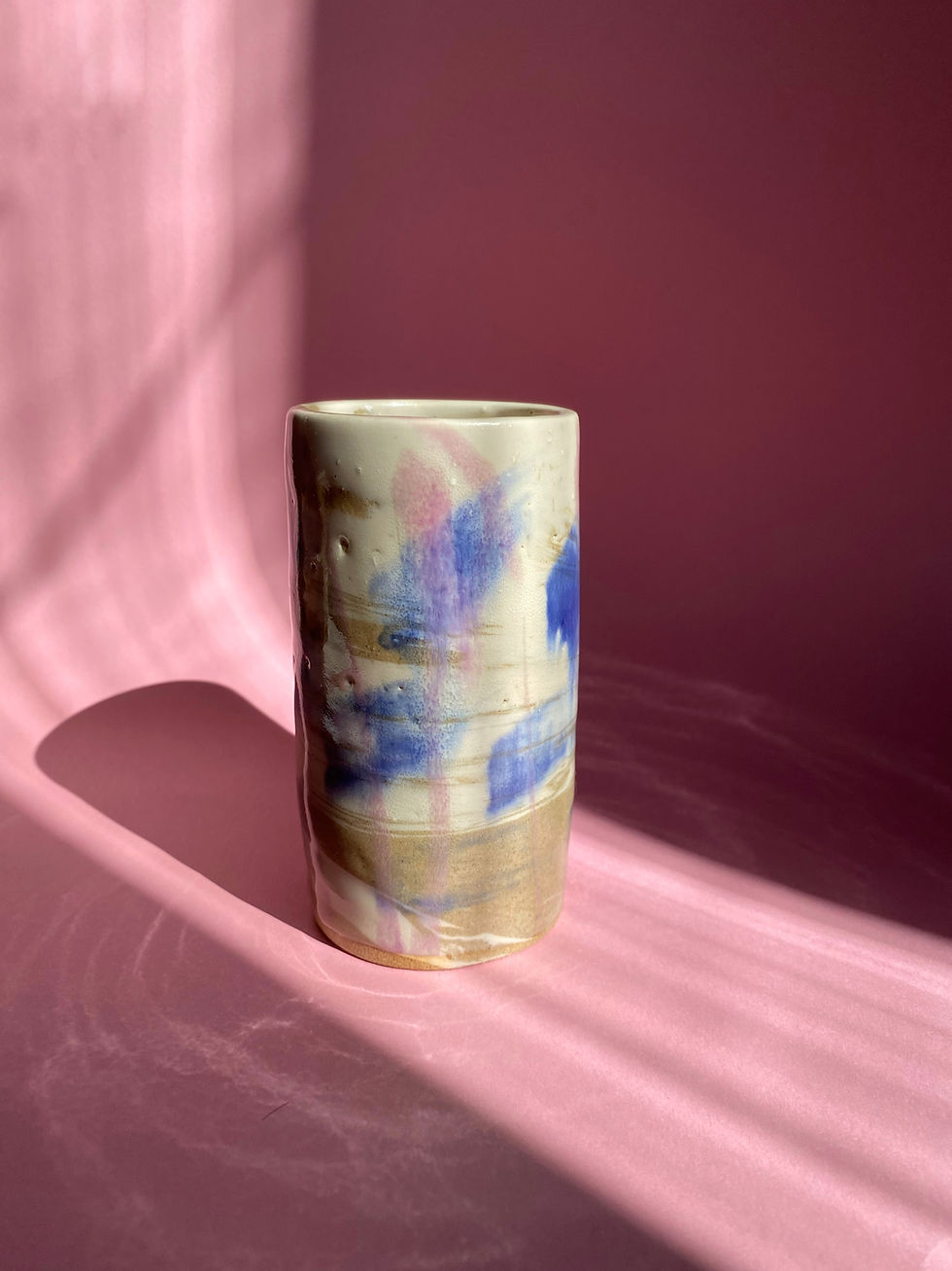 Thumbnail: Tall Straight Pastel Vase - Blue and Purple