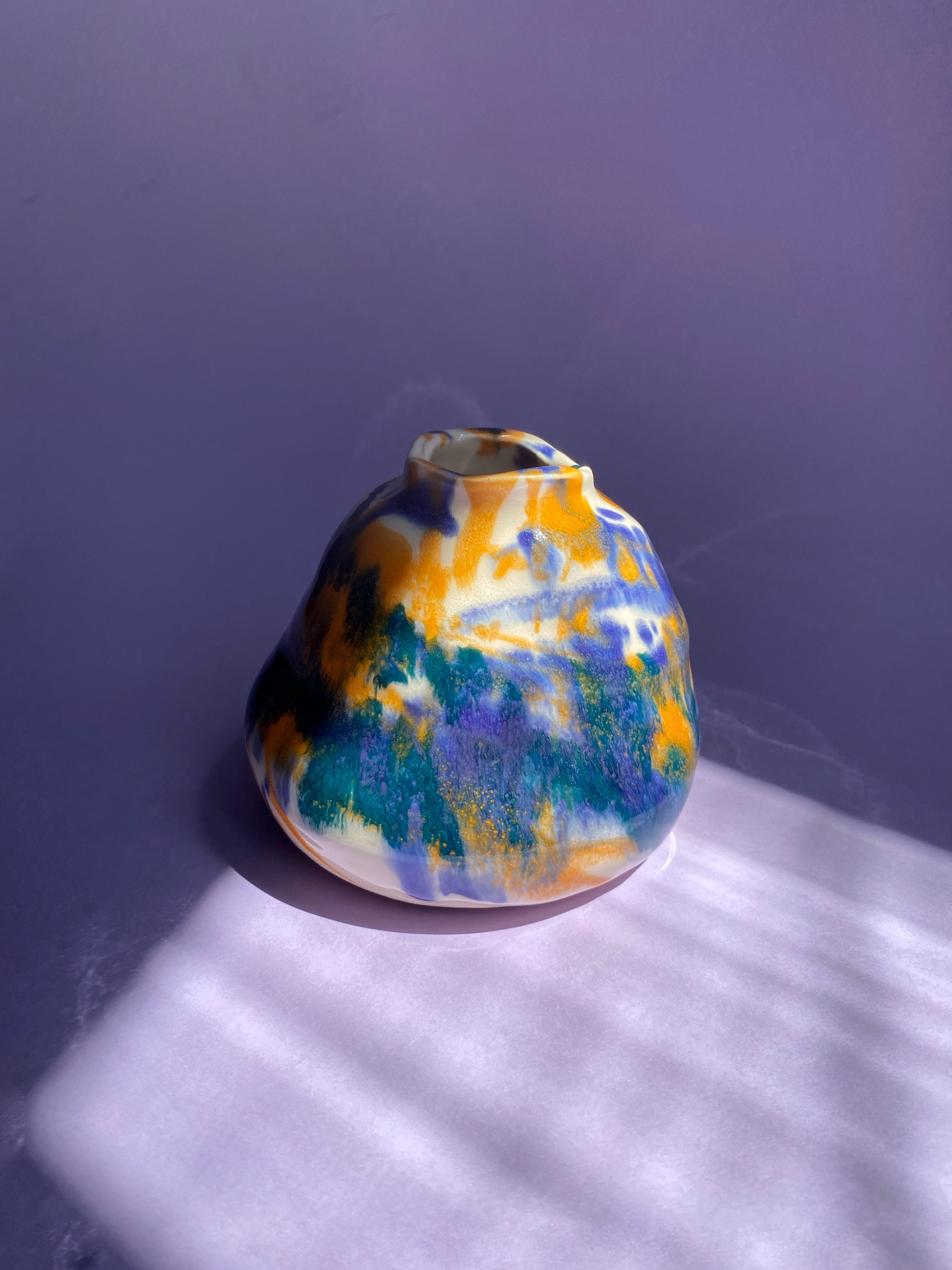 Small Bud Splatter Vase - Fall Abstract