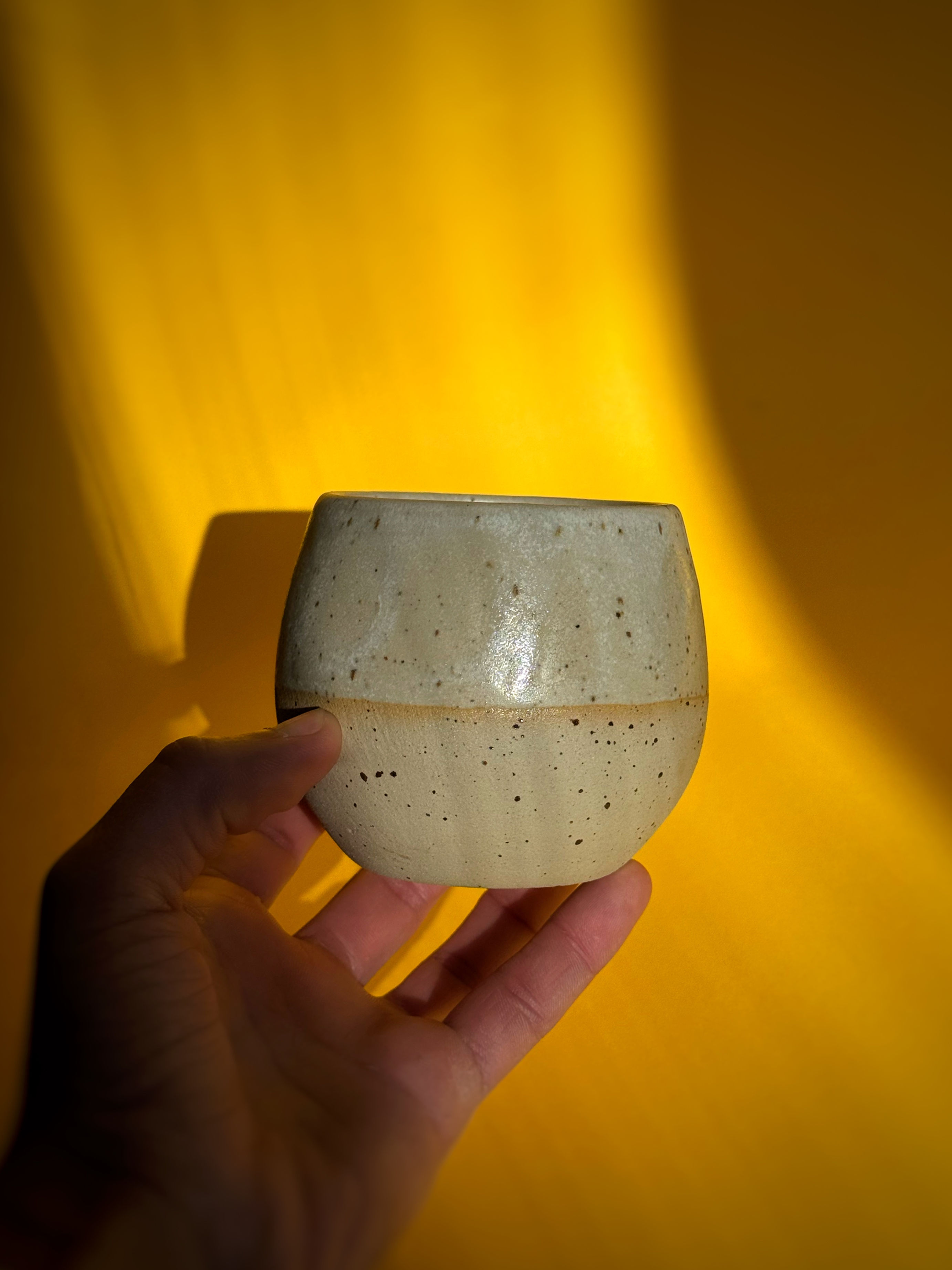 Cup (no handle) - Dotty Matt White