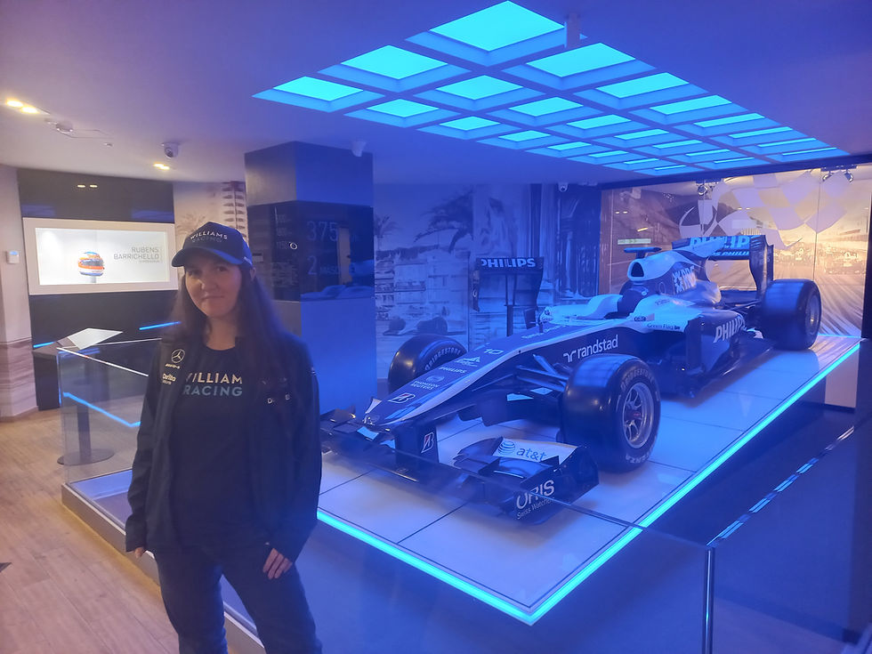 Me in Williams kit, in front of the FW32, with Barrichello's helmet in the background