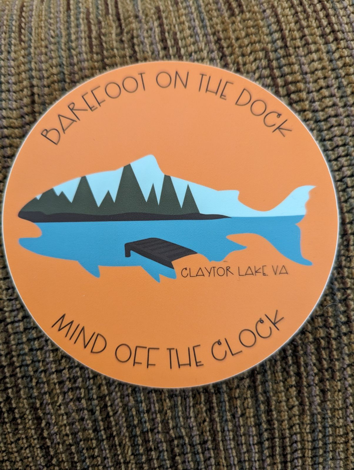 Barefoot on the Dock Claytor Lake Die Cut Sticker
