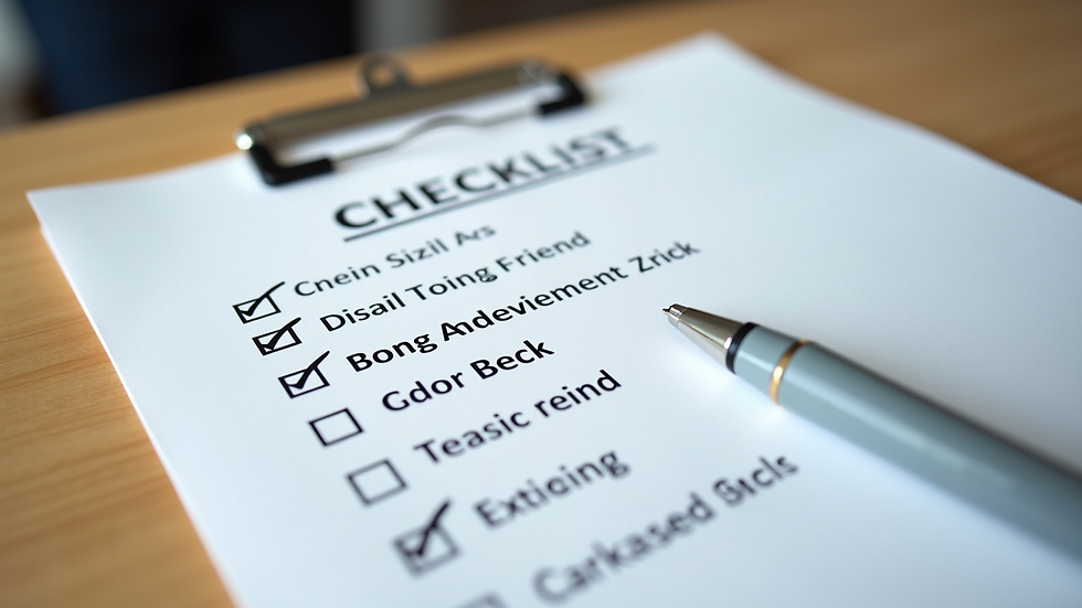 Close-up view of a checklist with pre-employment screening tasks