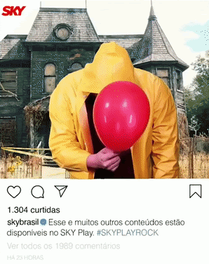 Fabio Porchat fazendo a ativação de Feed 3D no Stand da Sky do Rock in Rio