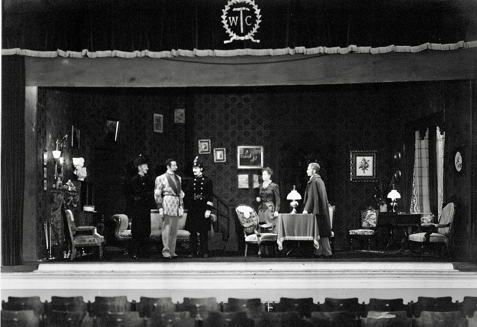 This photo is from “Angel Street” the 1947 production of the Winter Haven Playhouse, forerunner of Theatre Winter Haven. Until the completion of the SW Complex in 1967, live theater was staged in the Woman’s Club Building (now home to the Museum of Winter Haven History).