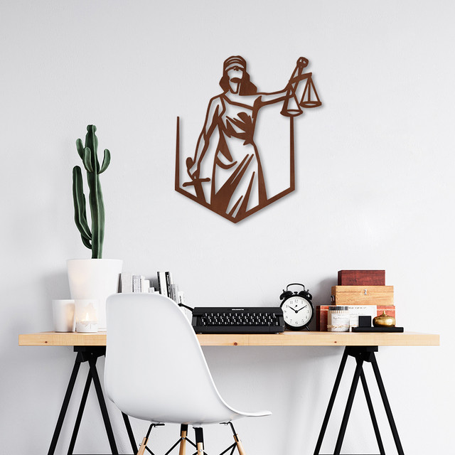 Miniatura: Quadro Escultura de Parede Deusa da Justiça Têmis Pentagon Advocacia