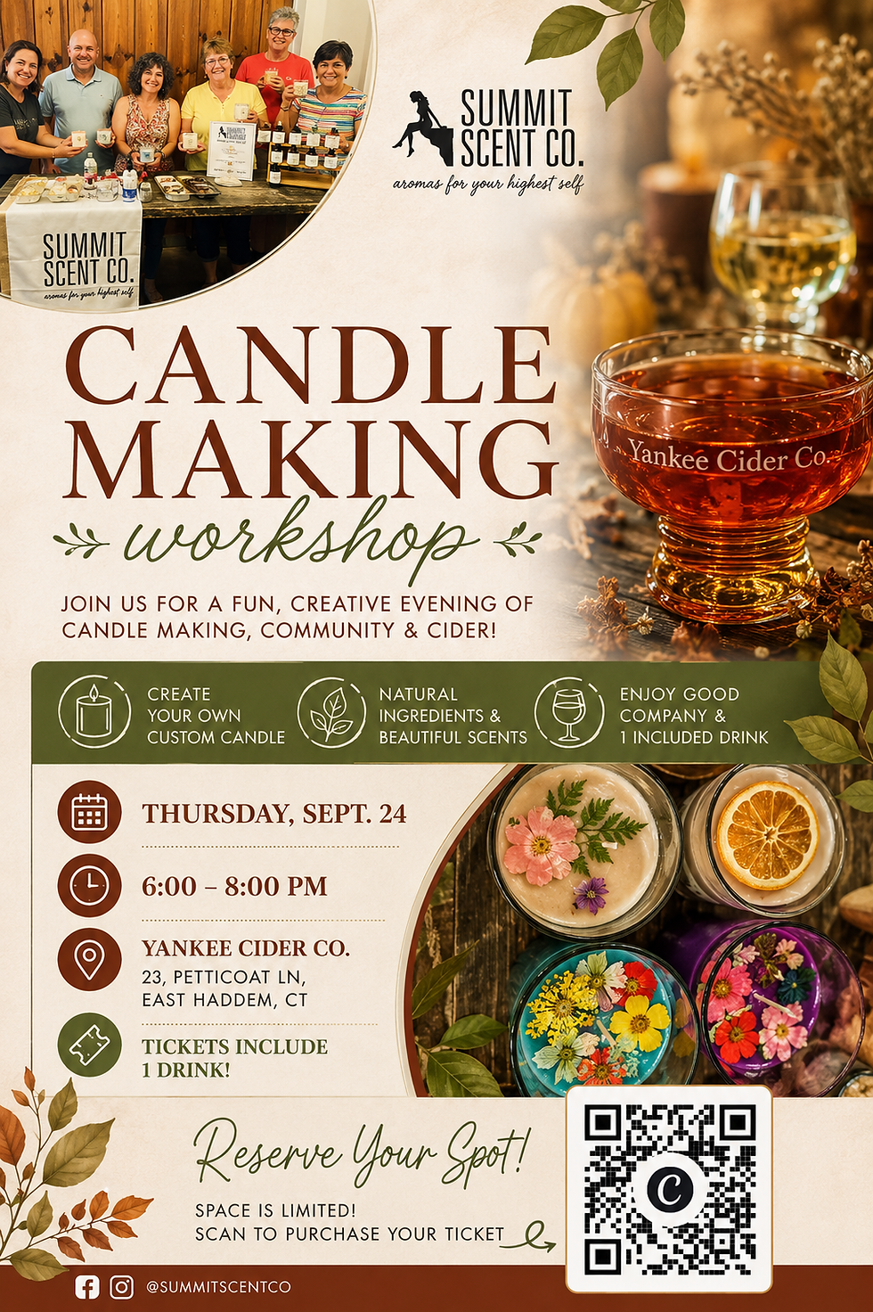 Candle Making Workshop at Yankee Cider Co.