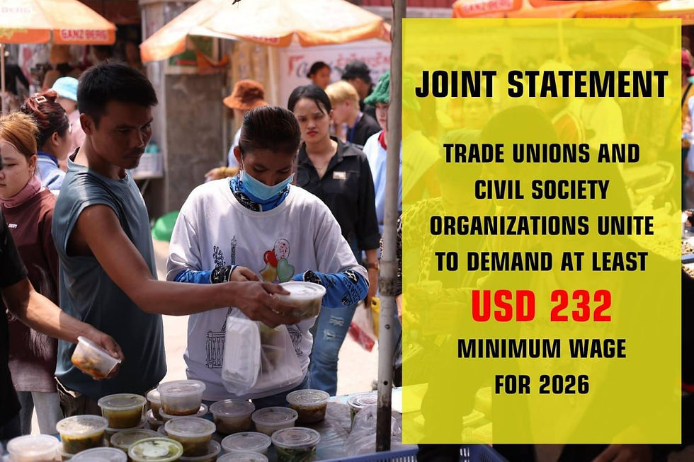 Joint Statement: Trade Unions and Civil Society Organizations Unite to Demand at least USD 232 Minimum Wage for 2026