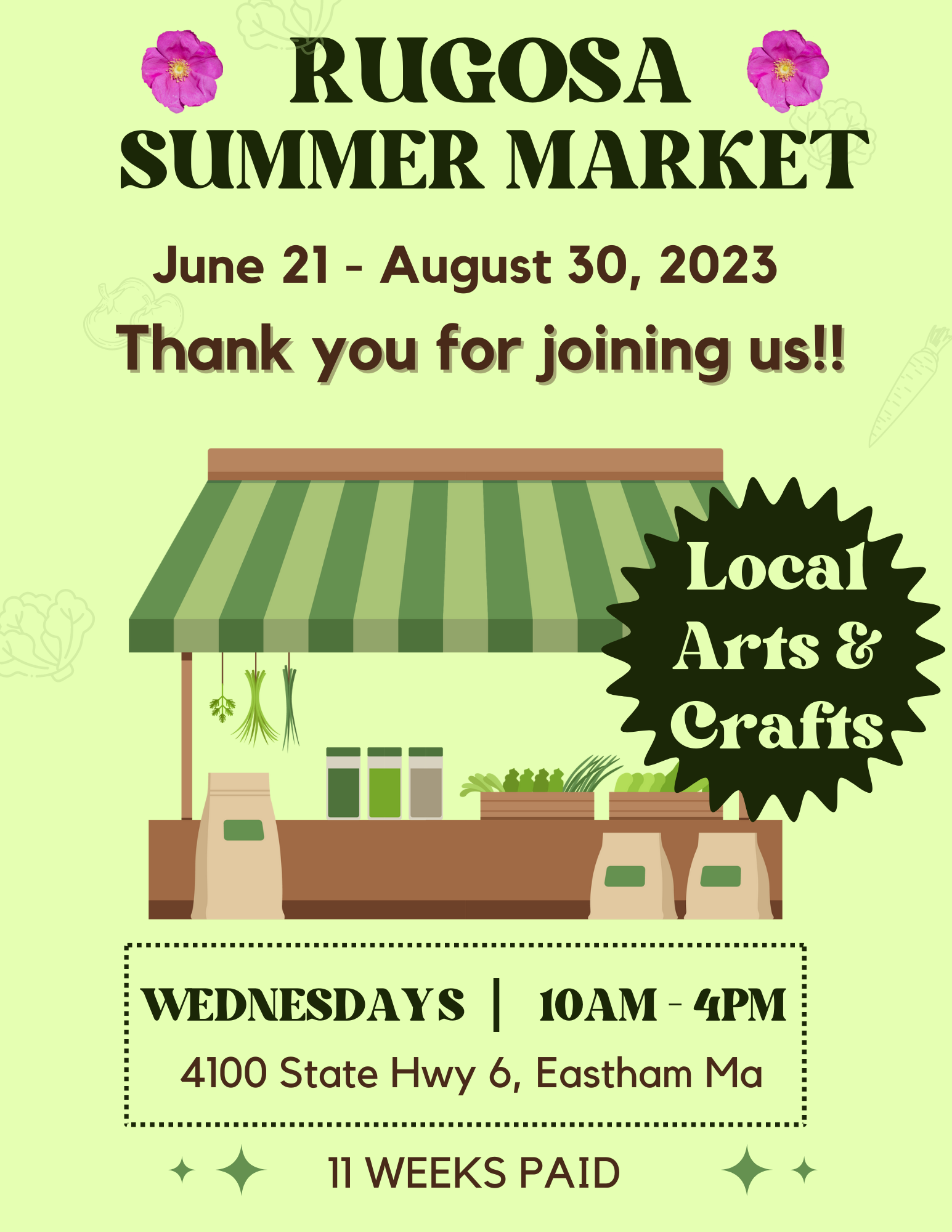 FULL SEASON: June 21 -August 30, 2023