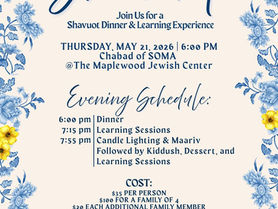 Shavuot Dinner and Learning Experience