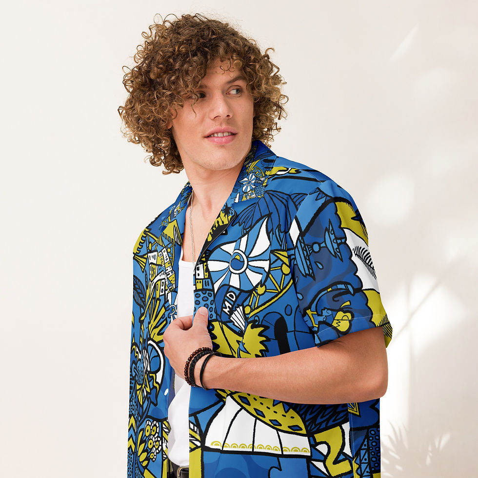 Thumbnail: Unisex Short Sleeved Button Shirt