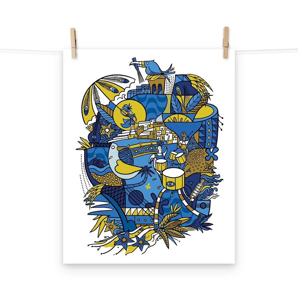 Thumbnail: Art Print Beach Drummers