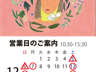 ギャラリークーカ&カフェ 12月の営業日
