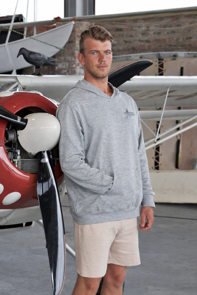 Men's hoodie in Grey Merlange