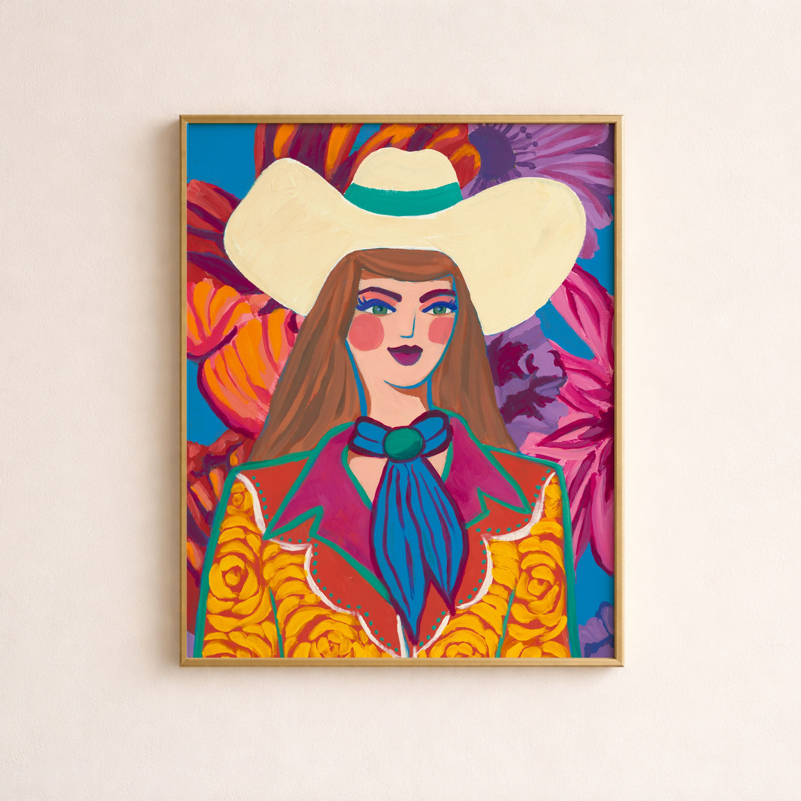 8 x 10 Yellow Rose Cowgirl fine art print