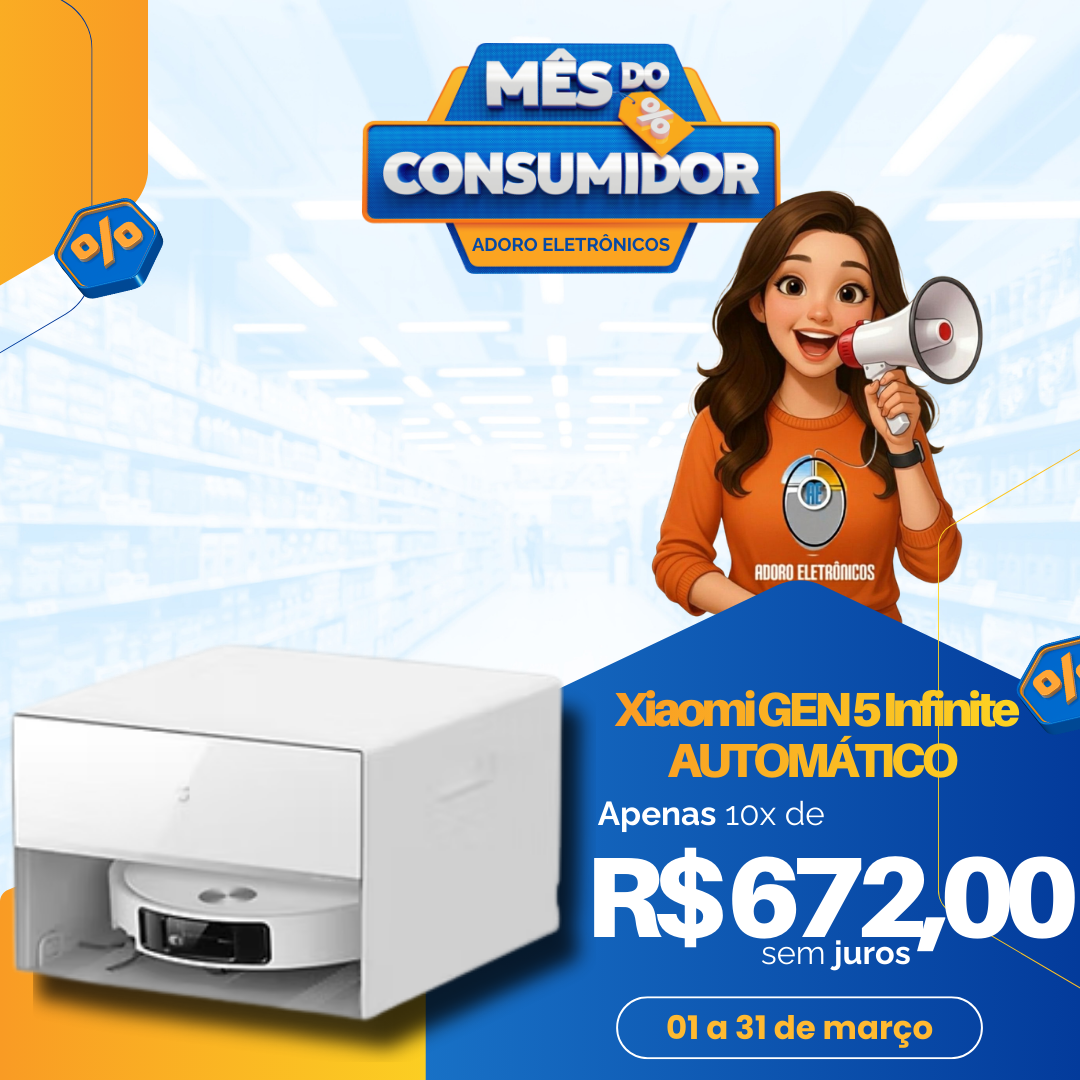 Robô de Limpeza Xiaomi GEN 5 Infinite 2026 AUTOMÁTICO 23000PA  A VISTA 5.950