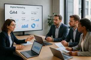 Google Ads Abteilung bei Besprechung