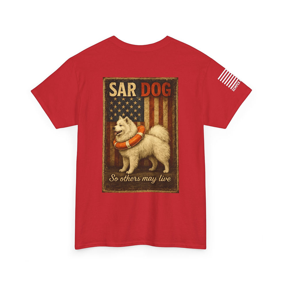 Thumbnail: Dog Rescuer Coast Guard Flag Tee | So Others May Live, Printed in USA