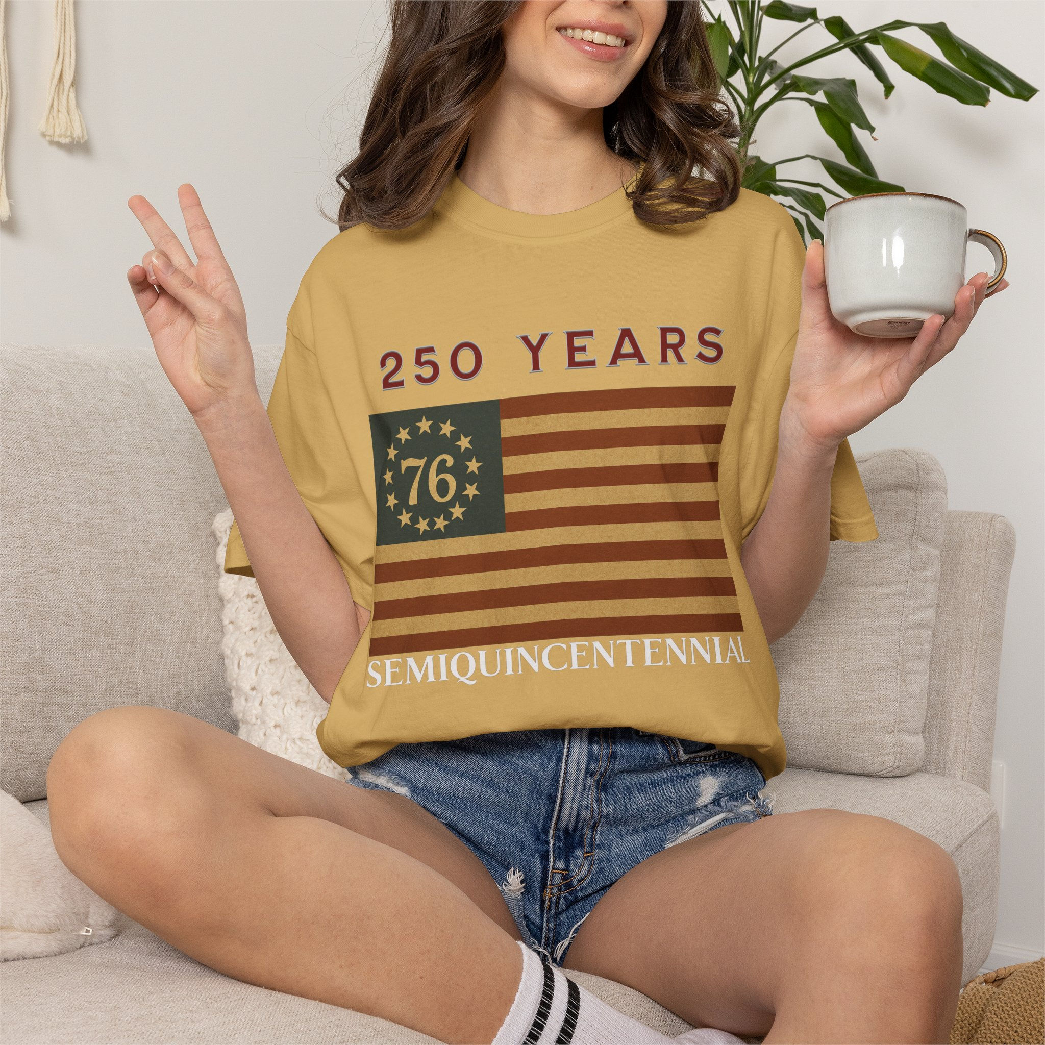 250 Years 76 Stars Flag | Strength Honor Country Comfort Colors, Vintage USA