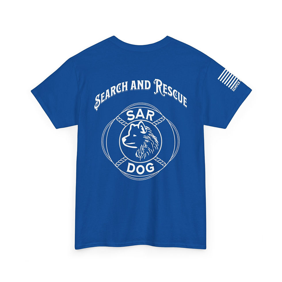 Thumbnail: Search and Rescue K9 SAR Dog T-Shirt | Semper Paratus Flag