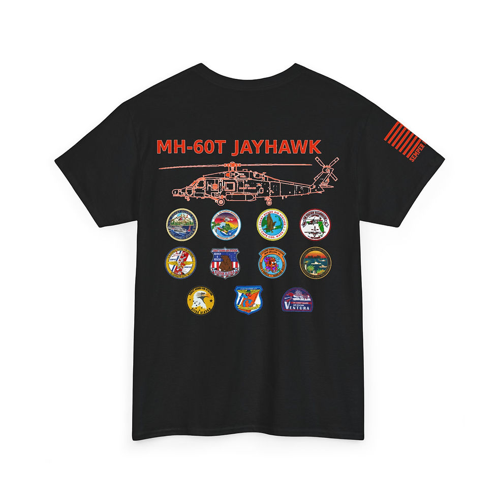Thumbnail: MH-60T Jayhawk Patch Design Tee | Coast Guard Helicopter Shirt