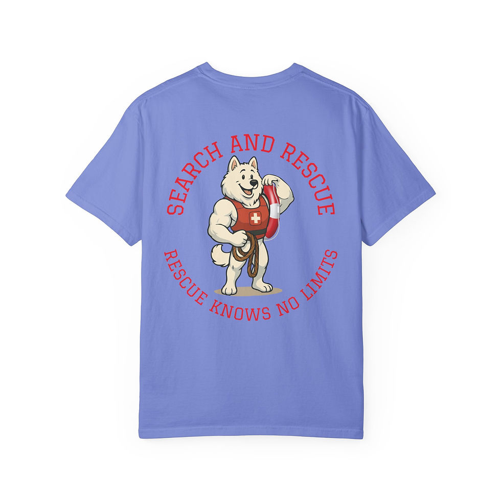 Thumbnail: Rescue knows no limits, Comfort Colors, Rescue Ridley Samoyed Mascot