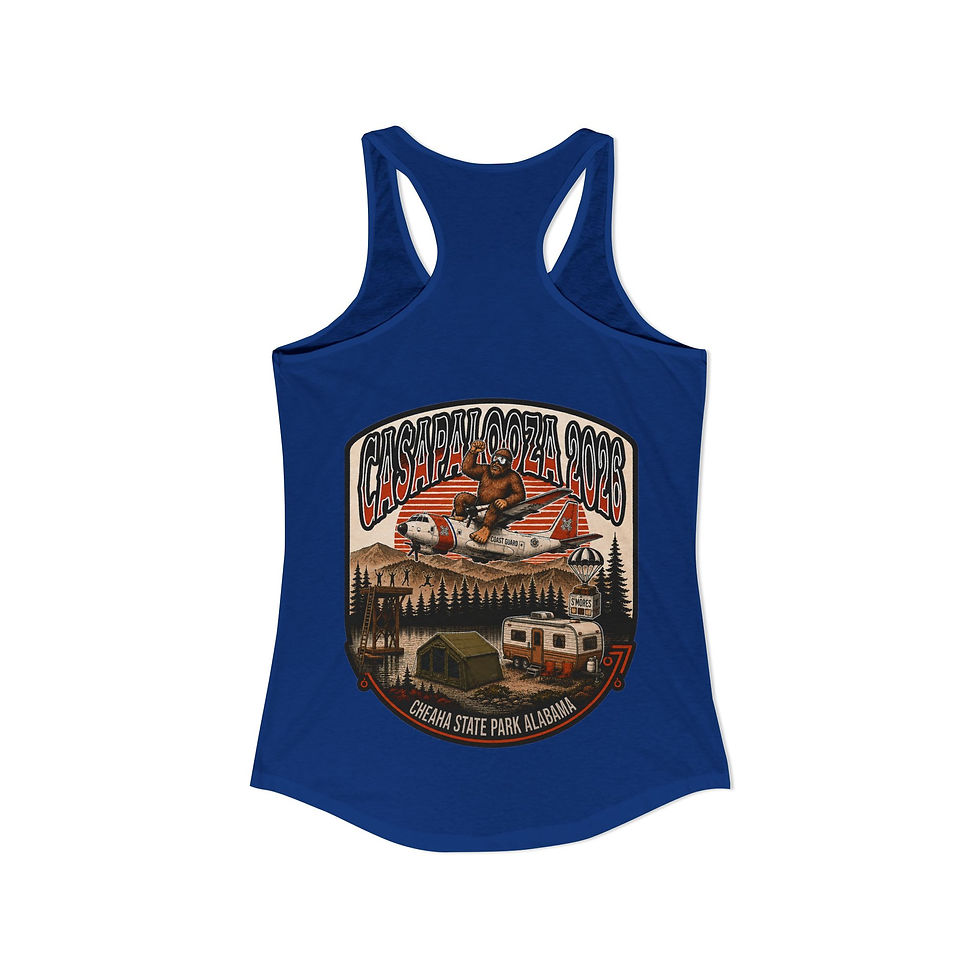 Thumbnail: Casapalooza Back and Front logos Racerback Tank