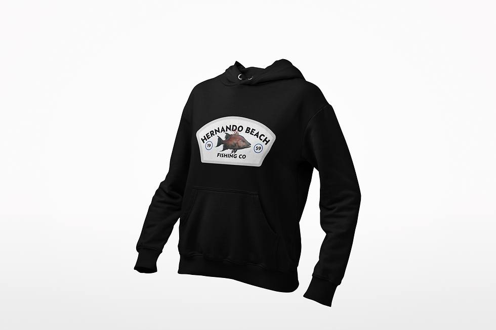 Thumbnail: Hernando Beach Fishing CO. Hoodie | Hogfish Logo, Coastal Fishing Design