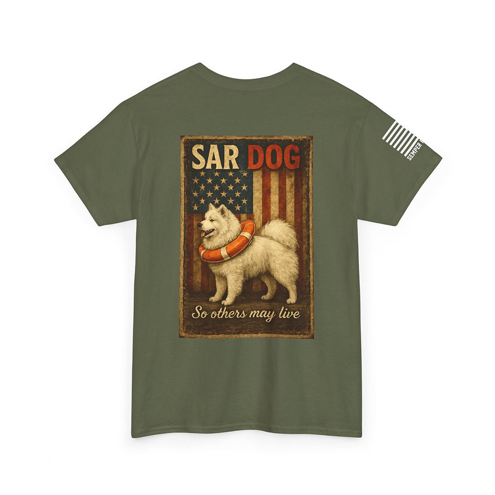 Thumbnail: Dog Rescuer Coast Guard Flag Tee | So Others May Live, Printed in USA