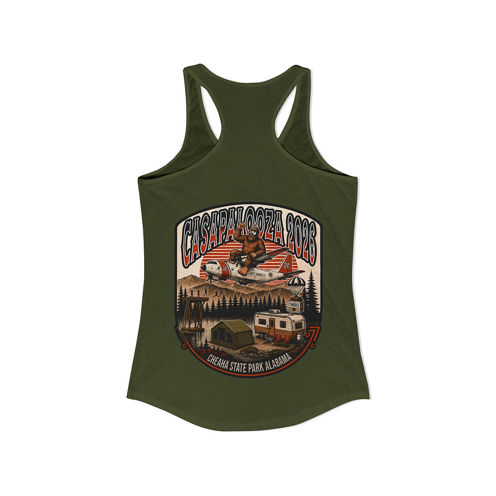 Thumbnail: Casapalooza Back and Front logos Racerback Tank