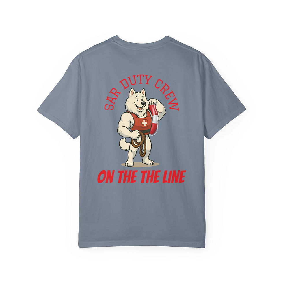 Thumbnail: SAR Duty Crew, Comfort Colors, Rescue Ridley Samoyed Mascot