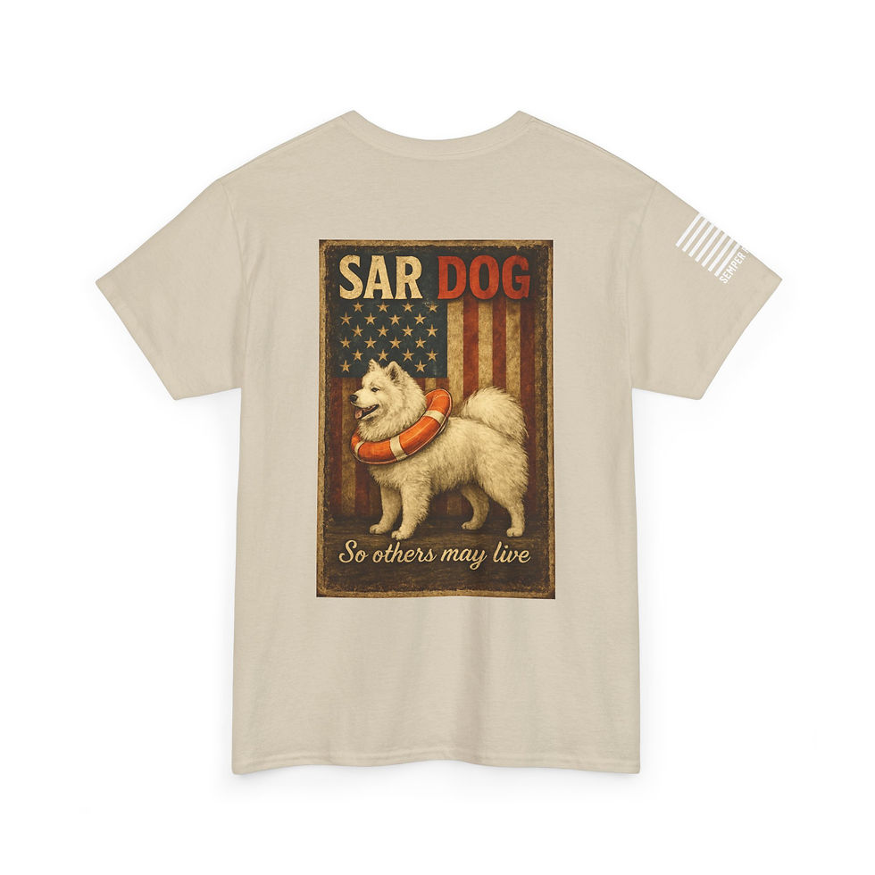 Thumbnail: Dog Rescuer Coast Guard Flag Tee | So Others May Live, Printed in USA