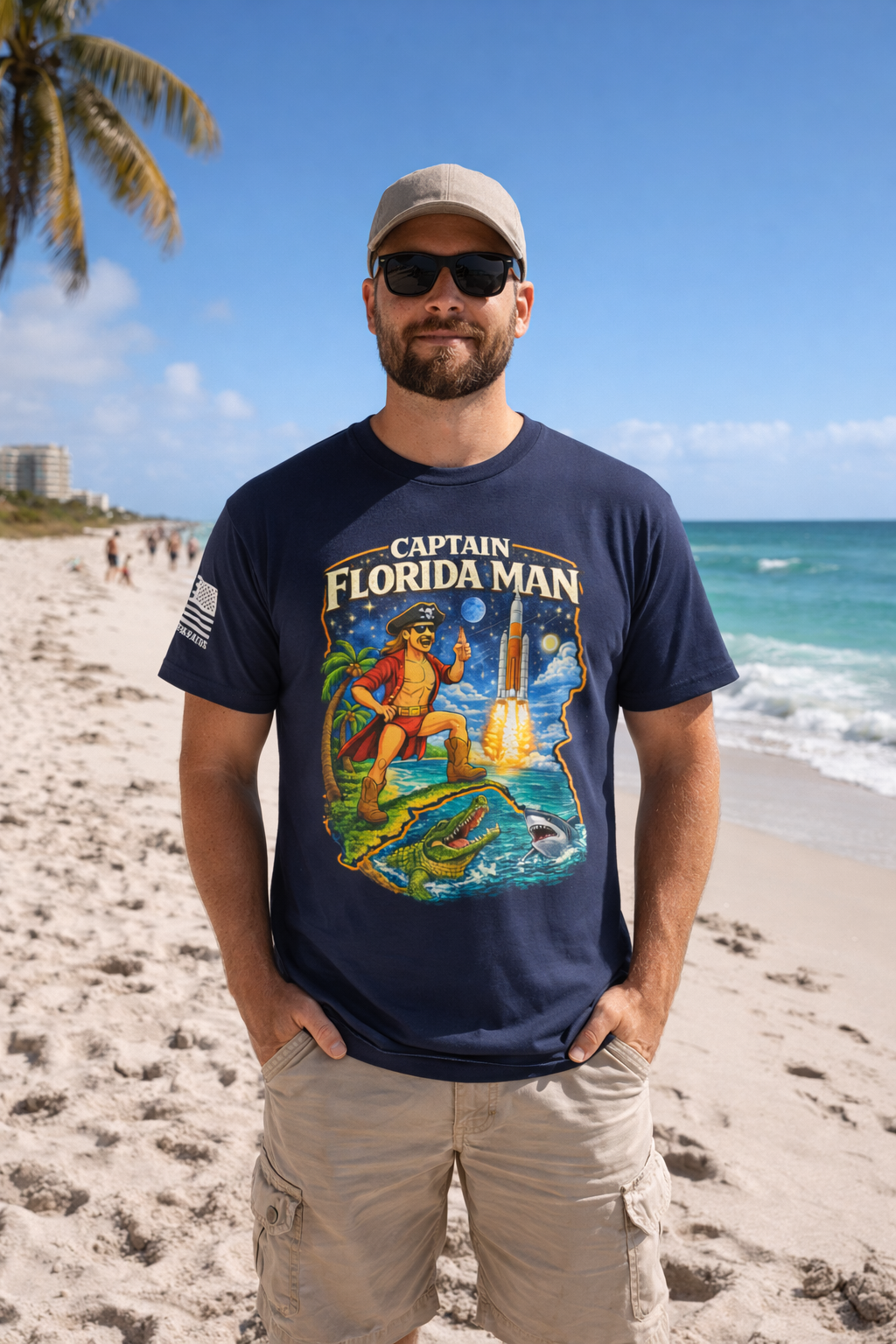 Florida Man Captain Cheers Artemis Rocket Launch Tee