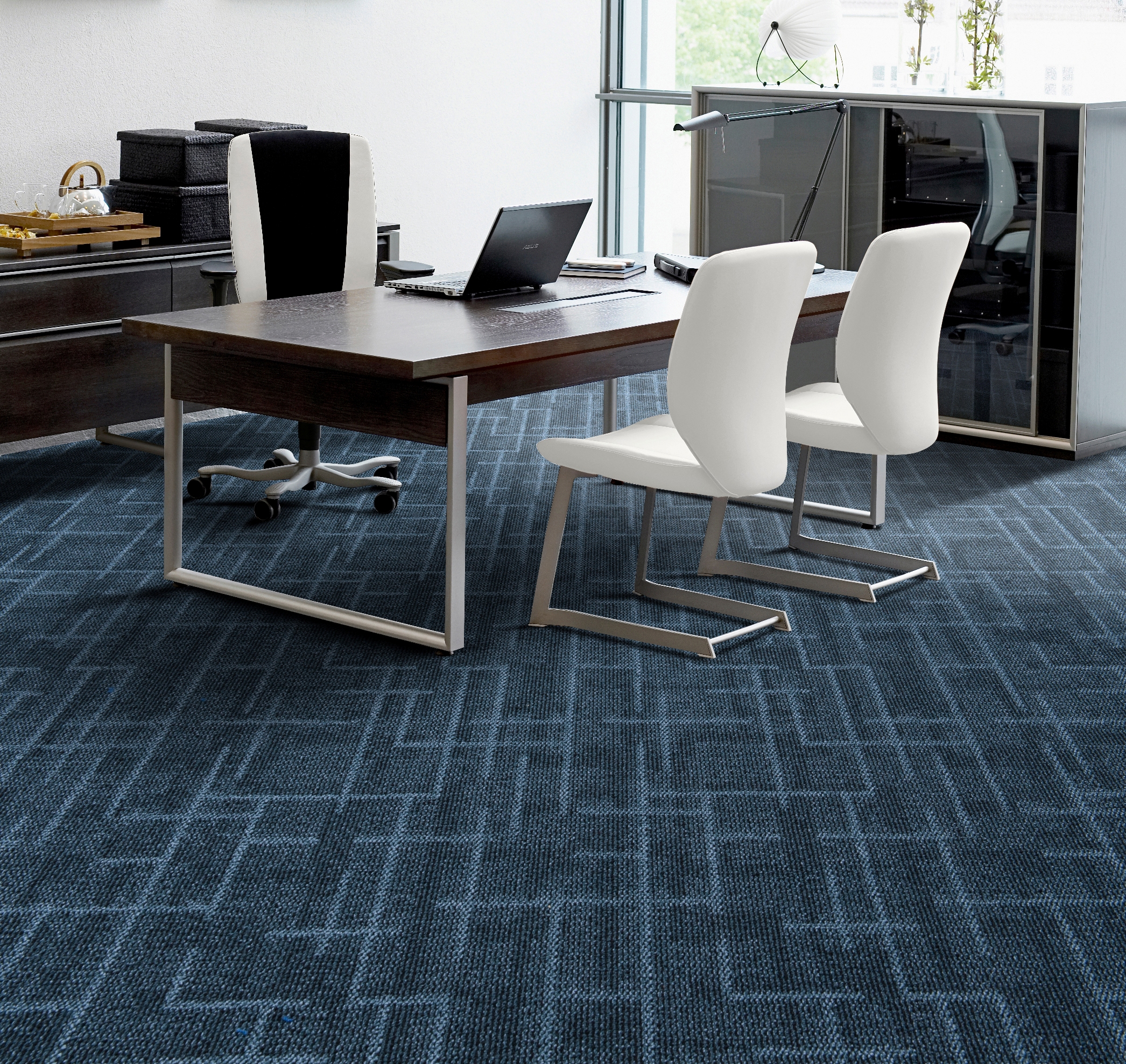 Install Deep Blue Carpet
