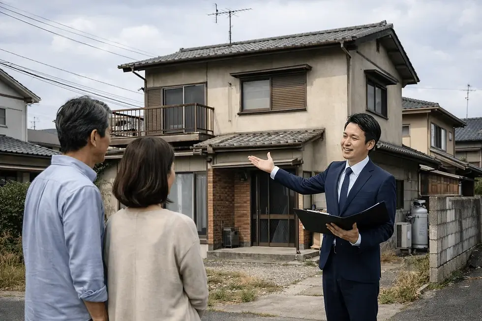 ご夫婦が既存状況調査の結果を建築士で現役大工から説明を受ける