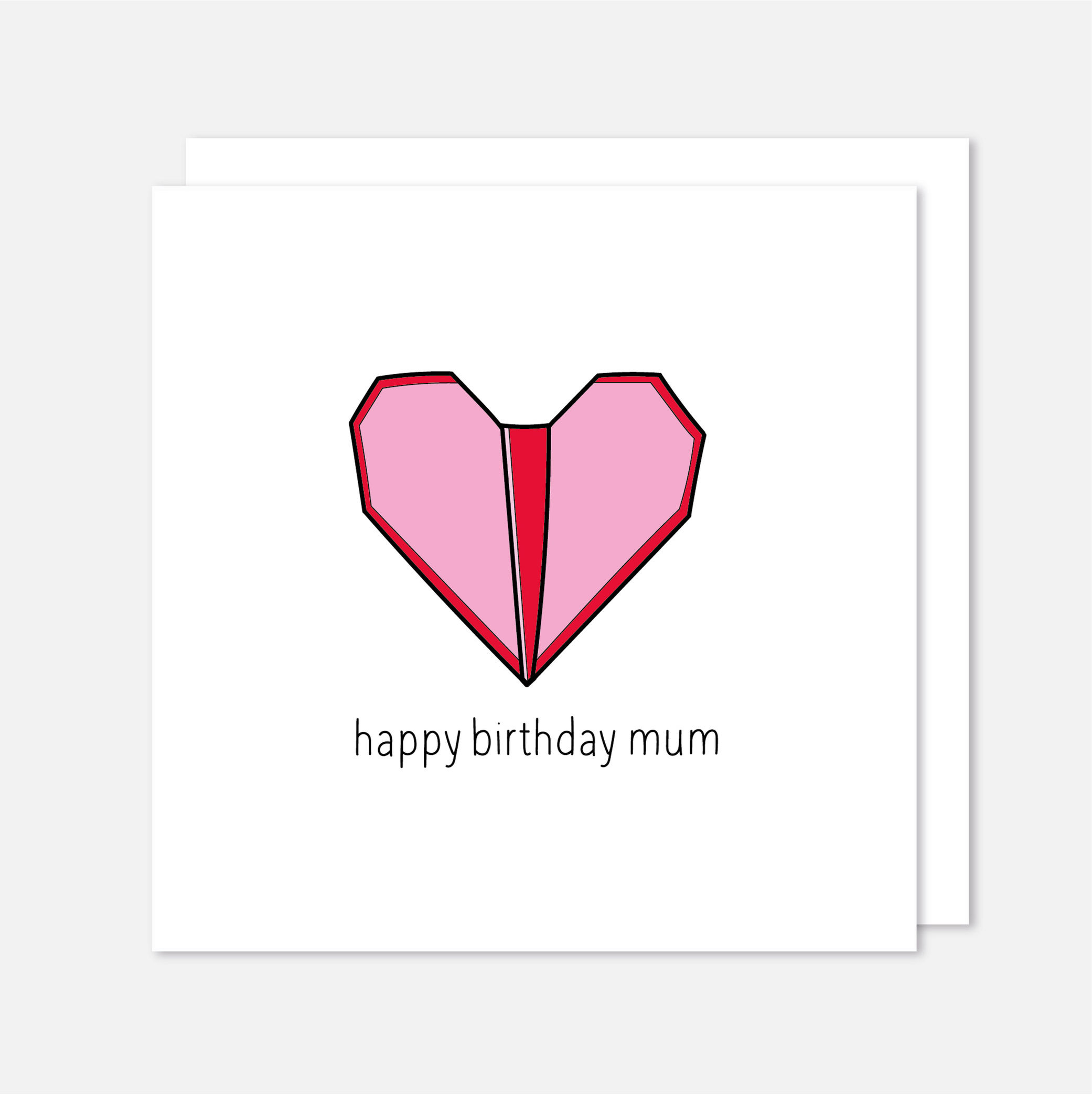 Happy Birthday Mum Geometric Heart