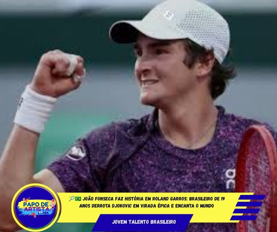 ESPORTE: 🎾🇧🇷 JOÃO FONSECA FAZ HISTÓRIA EM ROLAND GARROS: