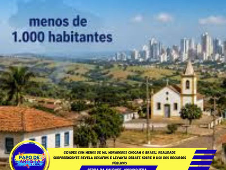 CIDADES COM MENOS DE MIL MORADORES CHOCAM O BRASIL:
