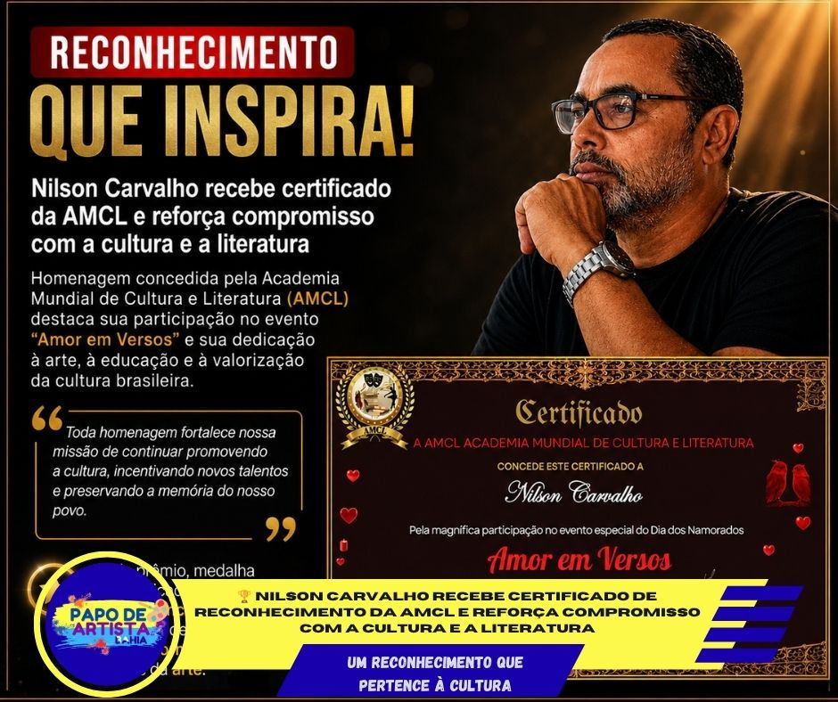 🏆 Nilson Carvalho recebe certificado de reconhecimento da AMCL