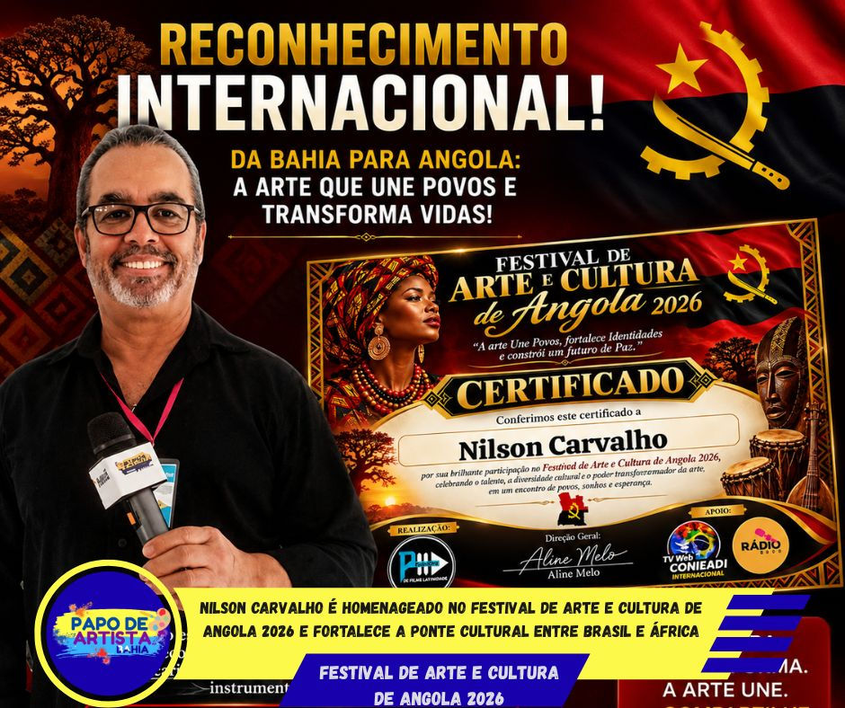 Nilson Carvalho é homenageado no Festival de Arte e Cultura de Angola 2026