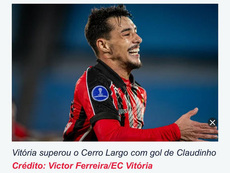 Com golaço de Claudinho, Vitória vence o Cerro Largo no Uruguai