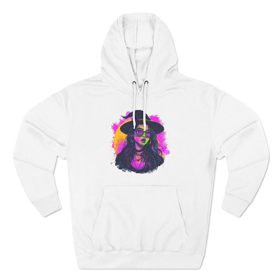 Goth Girl Witch Three-Panel Fleece Sweatshirt | Unisex Hoodie 