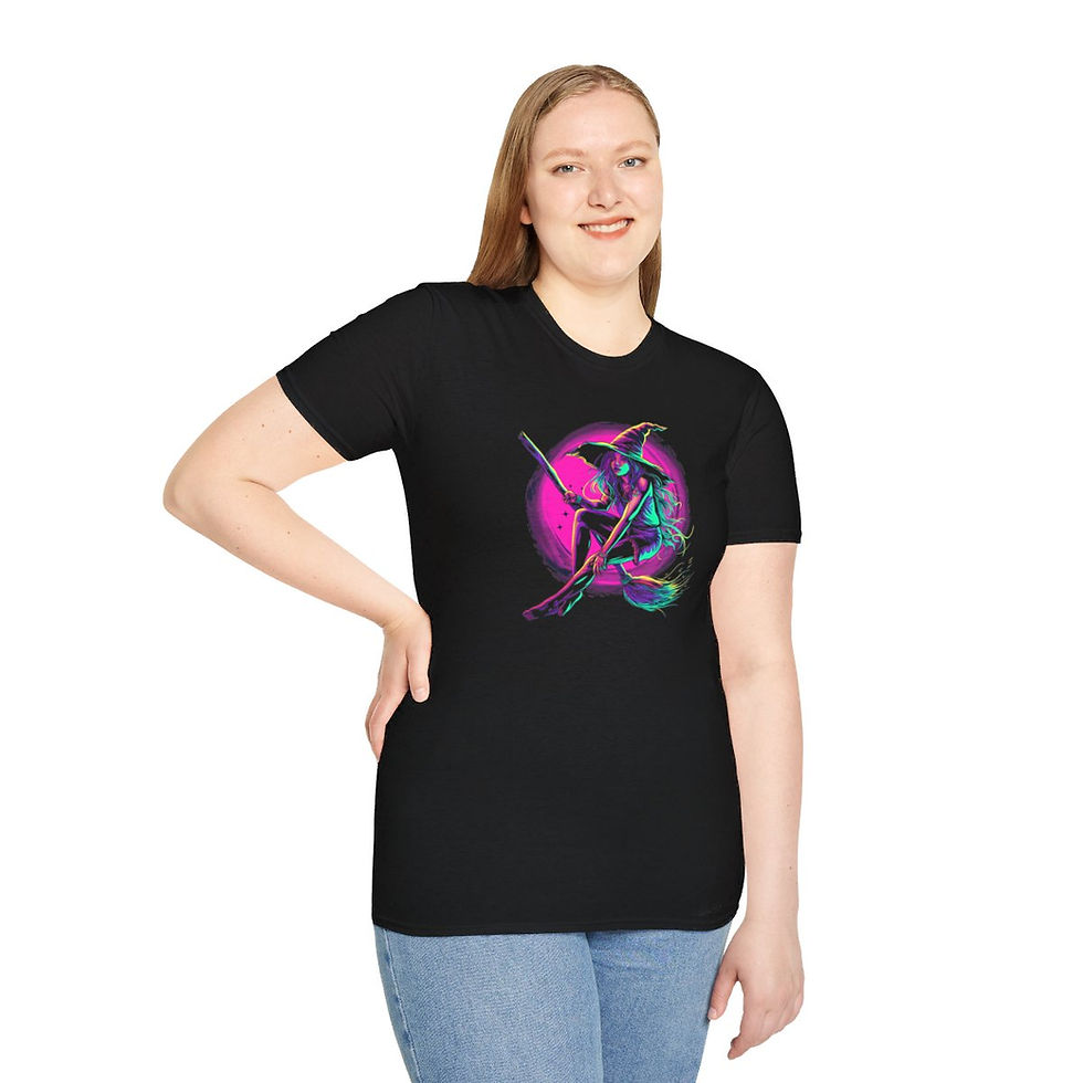 Thumbnail: Broomstick Witch Cute Halloween T-Shirt | Unisex