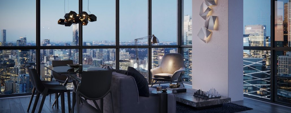 Maverick Condo Suite Living and Dining Room