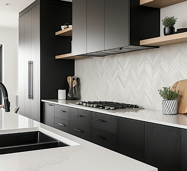 Contemporary kitchen remodel with custom cabinets by Home and Beyond Services in Stuart Fl