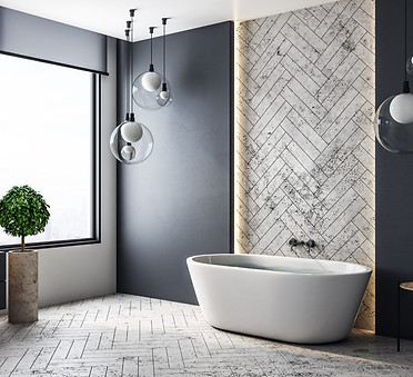 Luxury bathroom remodel with freestanding tub by Home and Beyond Services in Hobe Sound Fl