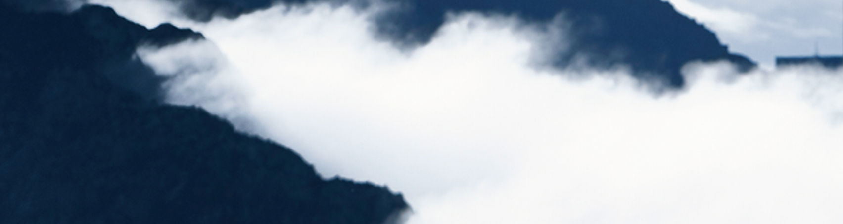 Vélo de montagne dans le brouillard