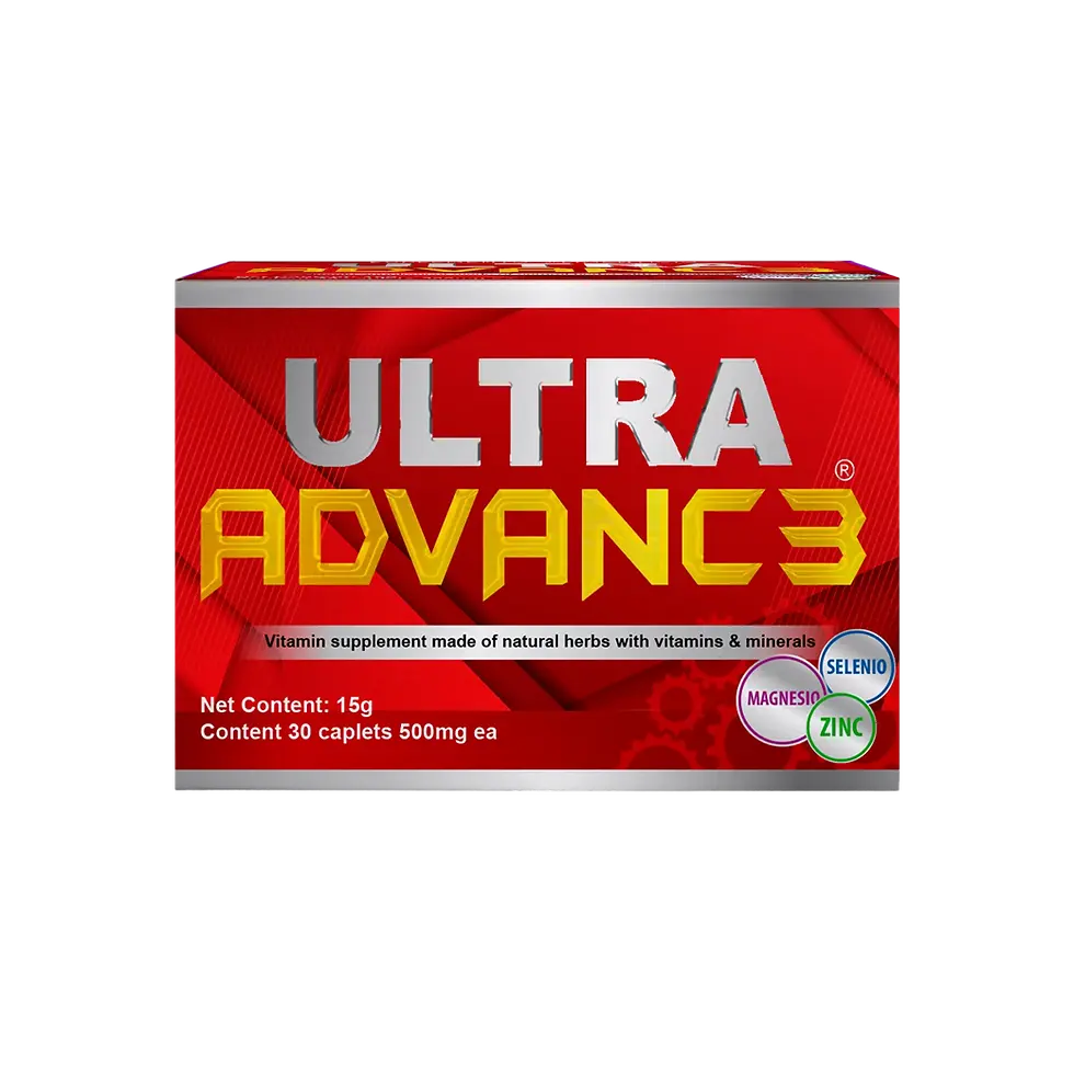 Ultra Advance Red heart and circulatory support supplement box with red packaging