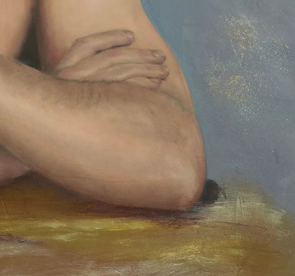 Ein Engel trinkt Tee. Detailansicht Arm
