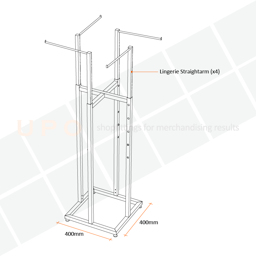 Thumbnail: Lingerie 4 Way Chrome Floor Stand