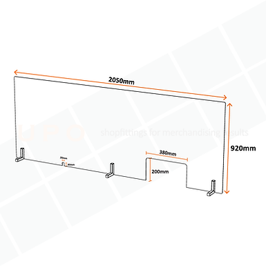 Acrylic Sneeze Guard - 2050mm x 920mm